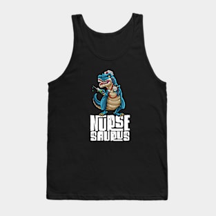 Nurse Dinosaur T-Rex RN Saurus Tank Top